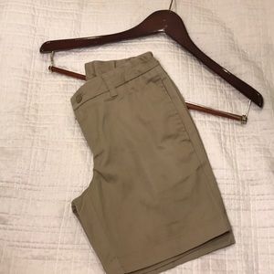 Lands’ End girls uniform shorts in khaki